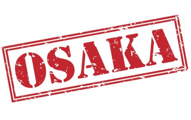 Beyaz arka plan üzerinde izole osaka kırmızı pul