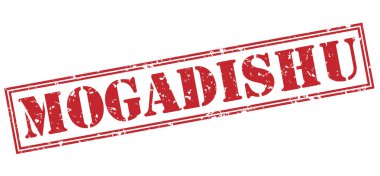 Beyaz arka plan üzerinde izole Mogadişu kırmızı pul