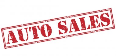 Beyaz arka plan üzerinde izole otomatik satış kırmızı pul