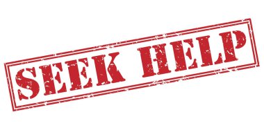 beyaz zemin üzerine kırmızı pul izole yardım isteyin