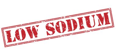 Beyaz arka plan üzerinde izole düşük sodyum kırmızı pul