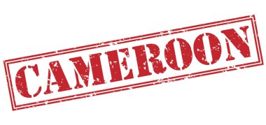 Beyaz arka plan üzerinde izole Kamerun kırmızı pul