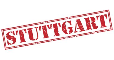 Beyaz arka plan üzerinde izole stuttgart kırmızı pul