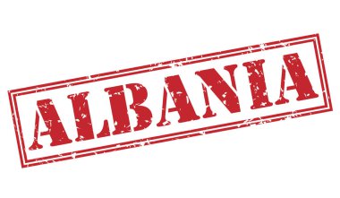 Beyaz arka plan üzerinde izole Arnavutluk kırmızı pul