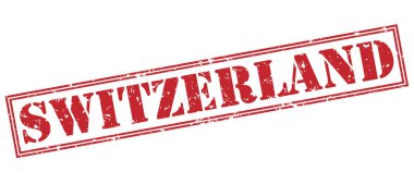 Beyaz arka plan üzerinde izole İsviçre kırmızı pul