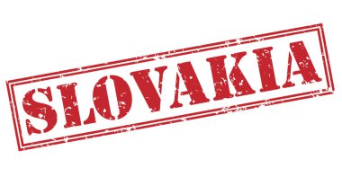 Beyaz arka plan üzerinde izole Slovakya kırmızı pul