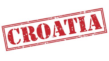 Beyaz arka plan üzerinde izole Hırvatistan kırmızı pul