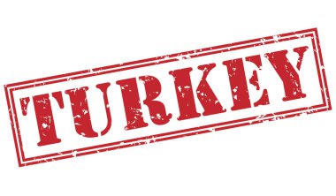 Beyaz arka plan üzerinde izole turkey kırmızı pul