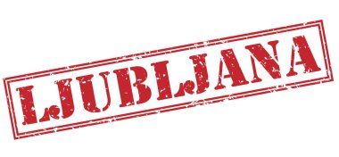 Beyaz arka plan üzerinde izole ljubjana kırmızı pul