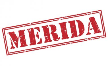 Beyaz arka plan üzerinde izole merida kırmızı pul