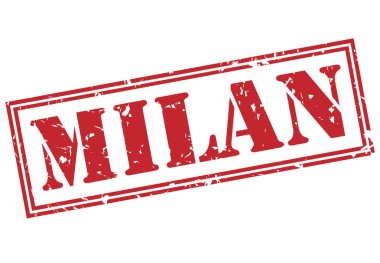 Beyaz arka plan üzerinde izole Milan kırmızı pul