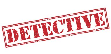 Beyaz arka plan üzerinde Dedektif kırmızı pul