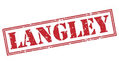 Langley kırmızı pul beyaz arka plan üzerinde