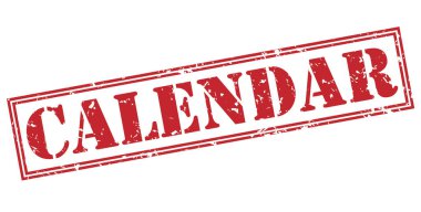 Beyaz arka plan üzerinde takvim kırmızı pul