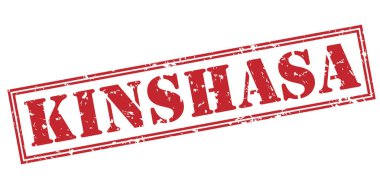 Kinshasa kırmızı pul beyaz arka plan üzerinde