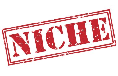 Beyaz arka plan üzerinde niş kırmızı pul