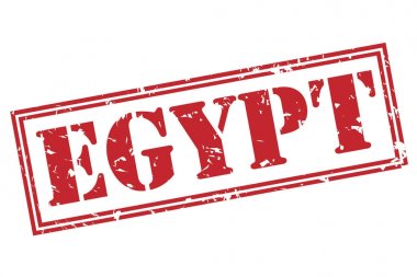 Mısır kırmızı damga üzerinde beyaz izole