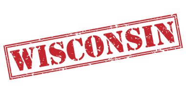 Beyaz arka plan üzerinde izole wisconsin kırmızı pul