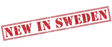 Beyaz arka plan üzerinde izole İsveç kırmızı pul yenilikler