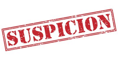 Beyaz arka plan üzerinde izole şüphe kırmızı pul