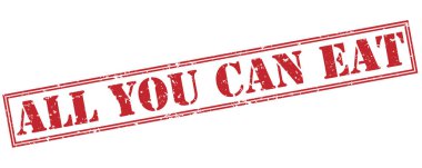 Yiyebildiğin kadar beyaz arka plan üzerinde izole kırmızı pul