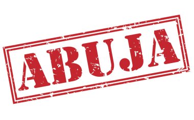 Beyaz arka plan üzerinde izole abuja kırmızı pul