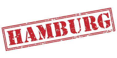 Beyaz arka plan üzerinde izole hamburg kırmızı pul