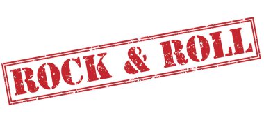 Beyaz arka plan üzerinde izole rock'n roll kırmızı pul