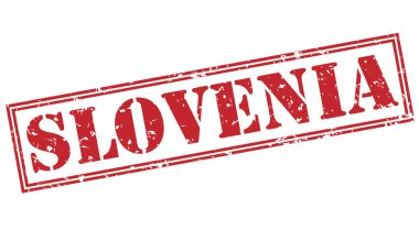 Beyaz arka plan üzerinde izole Slovenya kırmızı pul