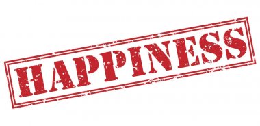 Beyaz arka plan üzerinde izole mutluluk kırmızı pul