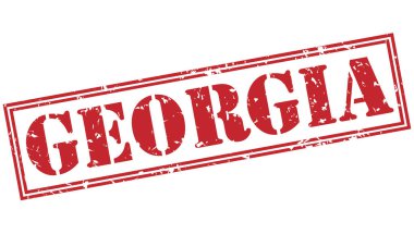 Beyaz arka plan üzerinde izole Gürcistan kırmızı pul