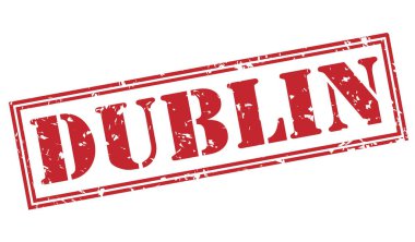 Beyaz arka plan üzerinde izole Dublin kırmızı pul