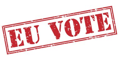 Beyaz arka plan üzerinde izole AB oy kırmızı pul