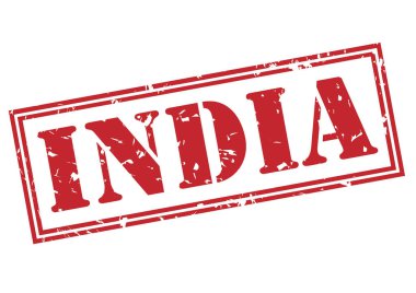 Beyaz arka plan üzerinde izole Hindistan kırmızı pul