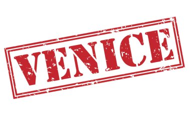 Beyaz arka plan üzerinde izole Venedik kırmızı pul