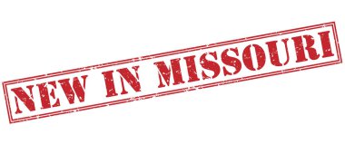 Beyaz arka plan üzerinde izole missouri kırmızı pul yenilikler