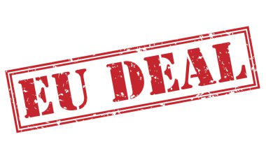 Beyaz arka plan üzerinde izole AB anlaşma kırmızı pul