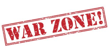 Beyaz arka plan üzerinde izole savaş bölgesi kırmızı pul
