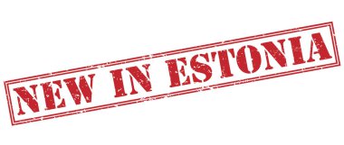 Beyaz arka plan üzerinde yeni pul Estonya kırmızı