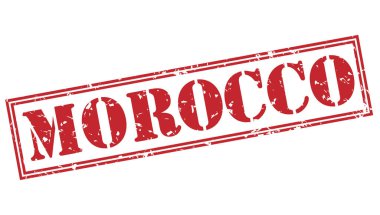 Fas kırmızı pul beyaz arka plan üzerinde