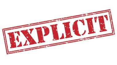 Beyaz arka plan üzerine açık kırmızı damga