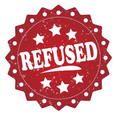 beyaz zemin üzerine kırmızı pul reddetti