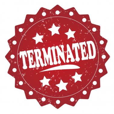 beyaz zemin üzerine kırmızı pul sonlandırıldı