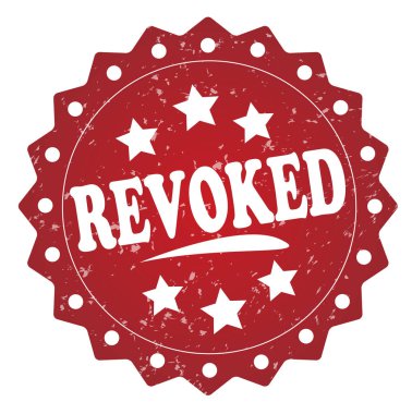 beyaz zemin üzerine kırmızı damgası iptal