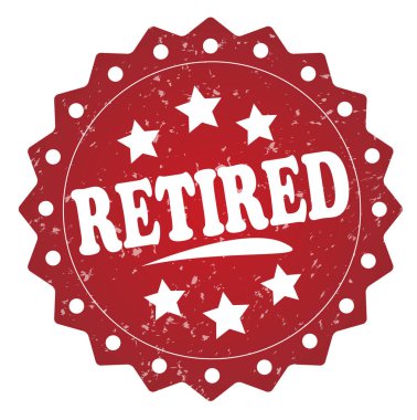 Beyaz arka plan üzerinde emekli kırmızı pul