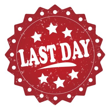 Beyaz arka plan en son gün kırmızı damgası