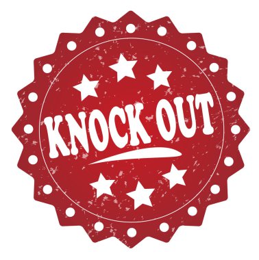 beyaz zemin üzerine kırmızı pul nakavt