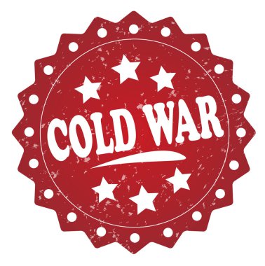 beyaz zemin üzerine kırmızı grunge damga soğuk savaş