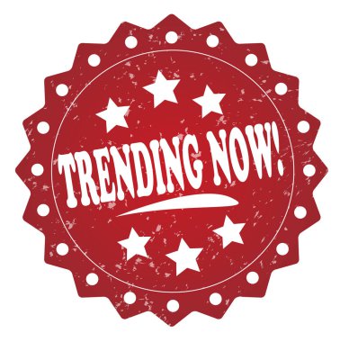 Beyaz arka plan üzerinde gidişli şimdi kırmızı grunge damgası