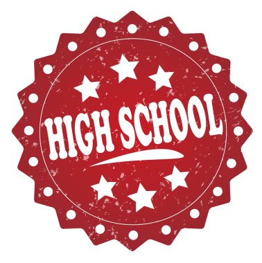 beyaz zemin üzerine kırmızı Lisesi damgası